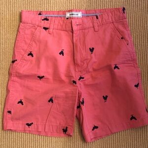 crown & ivy Coral Shorts with Navy Rooster Embroidery preowned Size 30